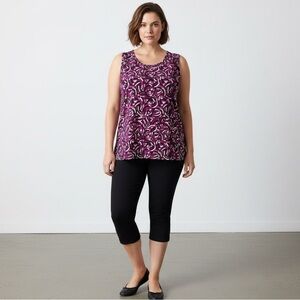 JMS EasyDressing Women’s 2X Sleeveless Geometric Print Blouse